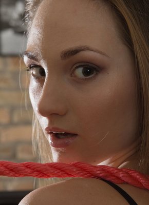 Девушка с красивой попочкой позирует на диване